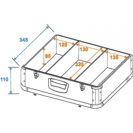 Flightcase de aluminiu pentru CD-uri, albastra, Roadinger 3012205C