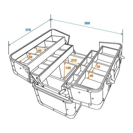 Flightcase universal negru cu trape, Roadinger Universal tray case AM-1, bk (3012643A)