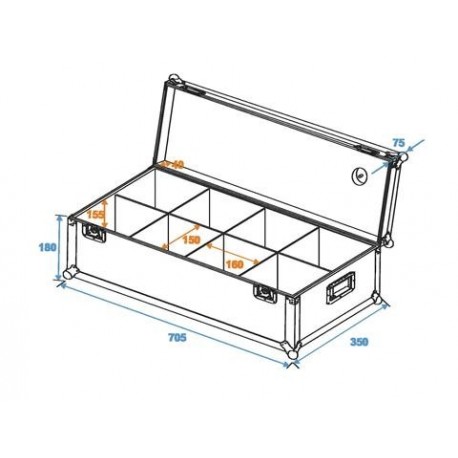 Flightcase pentru 8 proiectoare AKKU UP-4, Roadinger 31005075