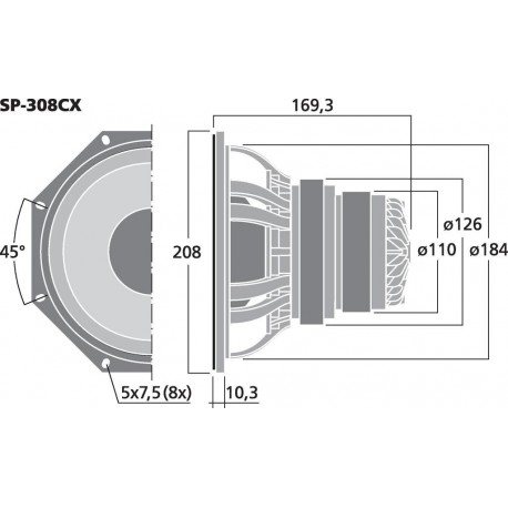 Difuzor coaxial 2 cai Monacor SP-308CX