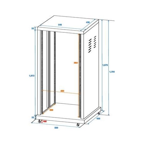 Rack 36U ROADINGER Steel rack SR-19, 36U