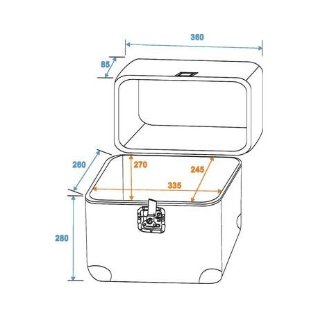 Flightcase din aluminiu pentru 80 LP-uri (discuri vinil), negru, Roadinger 30110035