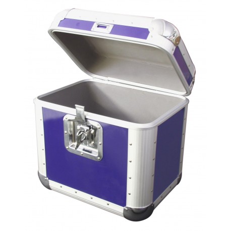 Flightcase din aluminiu pentru 80 LP-uri (discuri vinil), albastru, Roadinger 30110036