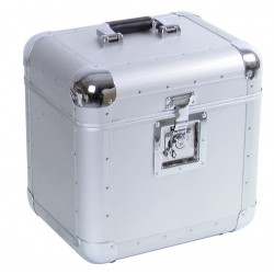 Flightcase din aluminiu pentru 80 LP-uri (discuri vinil), argintiu, Roadinger 30110037