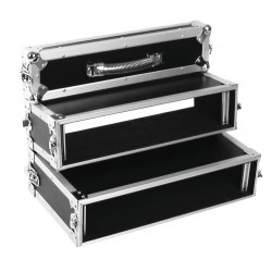 Flightcase 2U pentru cd-player dublu, negru, Roadinger 30124550