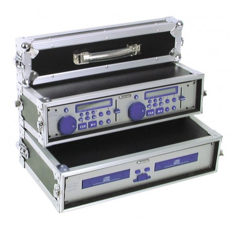 Flightcase 2U pentru cd-player dublu, negru, Roadinger 30124550