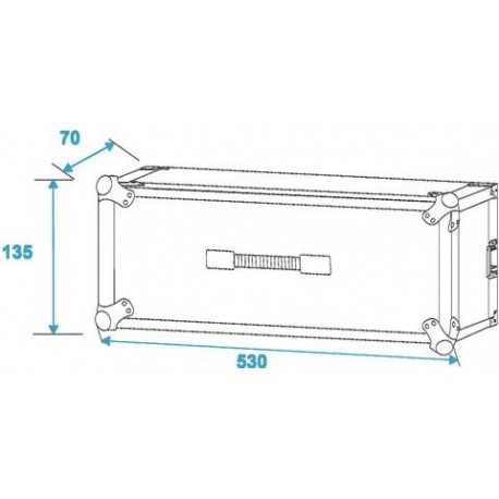 Flightcase 2U pentru cd-player dublu, negru, Roadinger 30124550