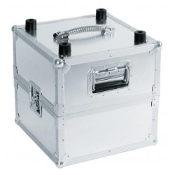 Flightcase din aluminiu pentru 100 LP-uri (discuri vinil), argintiu, Roadinger 30110025