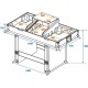 Flightcase/DJ desk table cu roti si trapa laptop, Roadinger 30124208