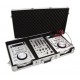 Flightcase pentru 2 cd-playere si o consola 10Â¨, argintiu, Roadinger DIGI-1 SIL (30125340)