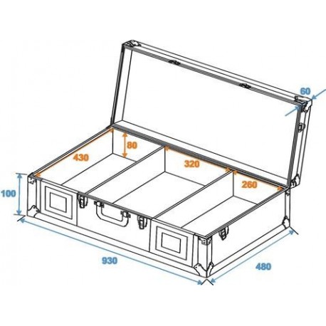 Flightcase pentru 2 cd-playere si o consola 12Â¨, argintiu, Roadinger DIGI-1/12 SIL (30125345)