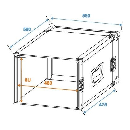 Rack pentru amplificatoare PR-2, 8U, adancime 47cm, Roadinger 30109788