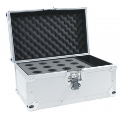 Flightcase argintiu pentru 12 microfoane, Roadinger 30109894