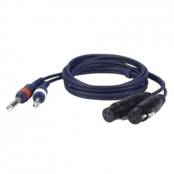 Cablu audio 2 Jack 6.3 mono la 2 XLR mama DAP Audio FL-43150-1.5m