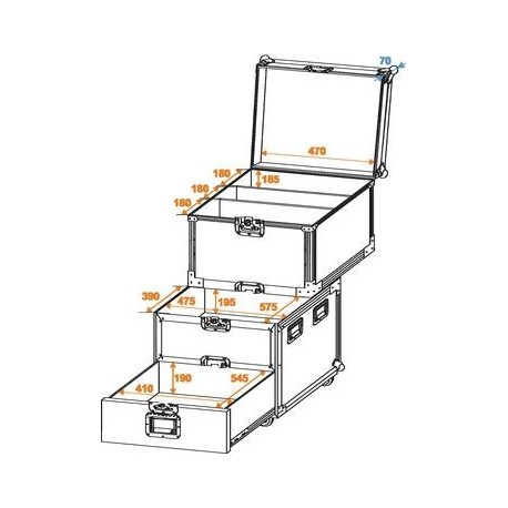 Flightcase universal cu roti, Roadinger 30126430