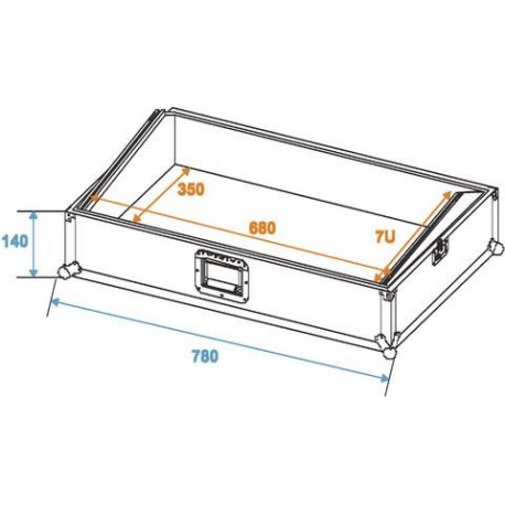 Flightcase pentru mixer 7U, negru, Roadinger Mixer case Pro MCB-27, sloping, bk, 7U (30111556)
