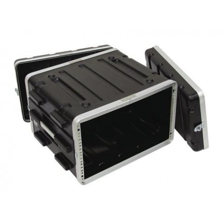 Flightcase profesional pentru efectori si controlere, 6U, Roadinger Plastic rack KR-19, 6U, DD, black (30106028)
