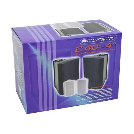 Pereche de boxe de perete 4Â¨, 2 cai, 35W RMS, albe, Omnitronic C-40 white 2x
