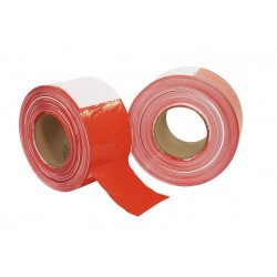 Banda adeziva de marcaj, rosu cu alb, Barrier tape red/wh 500mx75mm 3000596K