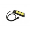 Prelungitor 3 socluri, IP44, negru, 3 m, switch, Eurolite Distributor 3-fold IP44 bk 3m (30240117)