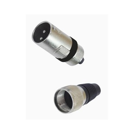 Set 10 conectori XLR tata cu 3 pini, metalici, negri, Omnitronic 30200089