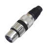 Set 10 conectori XLR mama cu 3 pini, metalici, negri, Omnitronic 30200111