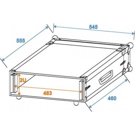 Flightcase pentru amplificator 2U, Roadinger 30109782