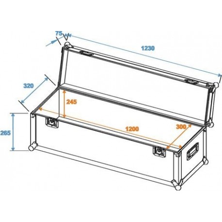 Flightcase universal Profi 120x30x30cm, Roadinger 30126815