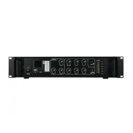 Amplificator-mixer mono 6 zone 100V cu mp3 player si telecomanda IR, 500W, Omnitronic MPZ-500.6P