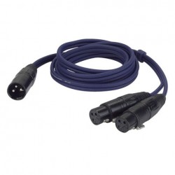 Cablu audio XLR tata la 2 XLR mama, (3 poli, balansat), DAP Audio FL-38150-1.5m