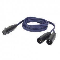 Cablu audio XLR mama la 2 XLR tata, 3 poli, balansat, DAP Audio FL-39150-1.5m