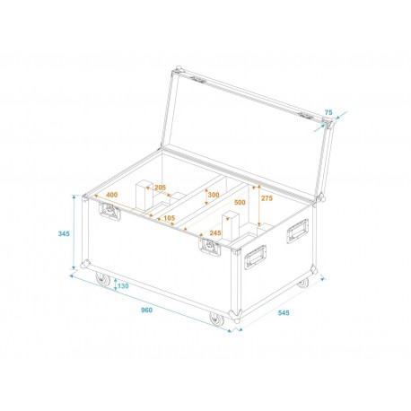 Flightcase pentru 2x THA 250F, Roadinger 31005097