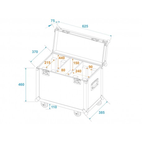 Flightcase pentru 2x TMH-X12, Roadinger 31001072