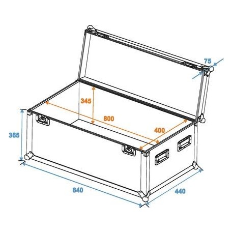 Flightcase universal 80x40x40cm, Roadinger 30126905