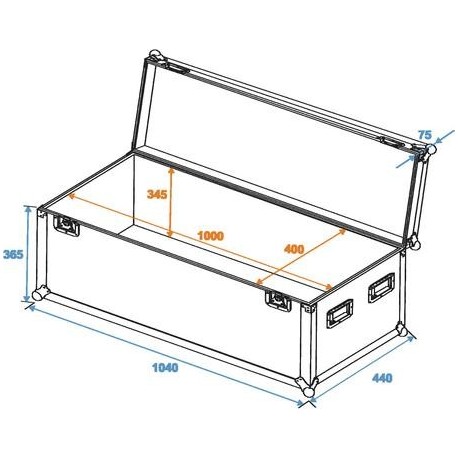Flightcase universal 100x40x40cm, Roadinger 30126910