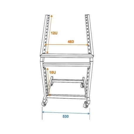 Rack stand 12U/10U cu roti, ajustabil, Omnitronic 30103060