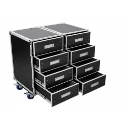 Flightcase universal pe roti cu 2 randuri de sertare, Roadinger DD-2 (3012643D)