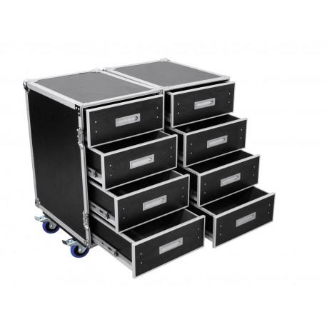 Flightcase universal pe roti cu 2 randuri de sertare, Roadinger DD-2 (3012643D)