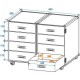 Flightcase universal pe roti cu 2 randuri de sertare, Roadinger DD-2 (3012643D)