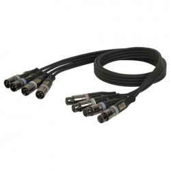 Cablu multicore XGL30 - 4 XLR tata la 4 XLR mama 0.75m DAP Audio