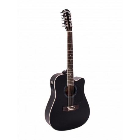 Chitara western cu 12 corzi, Dimavery DR-612, negru