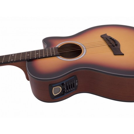 Chitara western decupata cu pickup, culoare sunburst, Dimavery AW-400SB