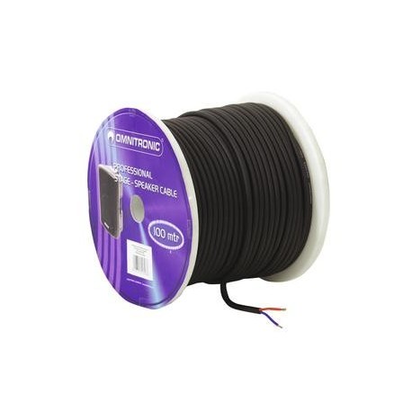 Rola 50m cablu de boxe 2x1.5mm, negru, Omnitronic 3030011L