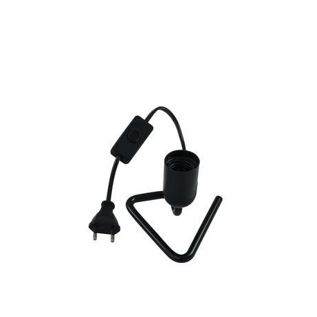 Soclu pentru becuri E27/60W cu switch, Eurolite Triangle base black (51100640)