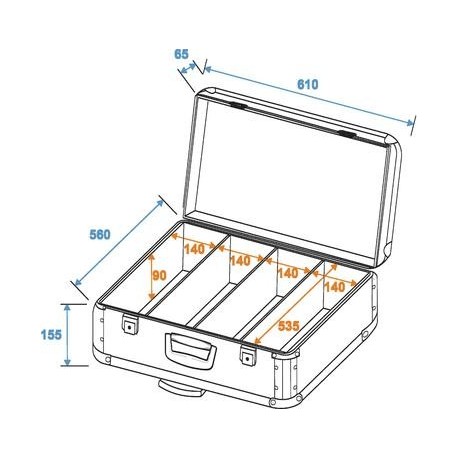 Flightcase/troller pentru 200 CD-uri, negru, Roadinger 30122092