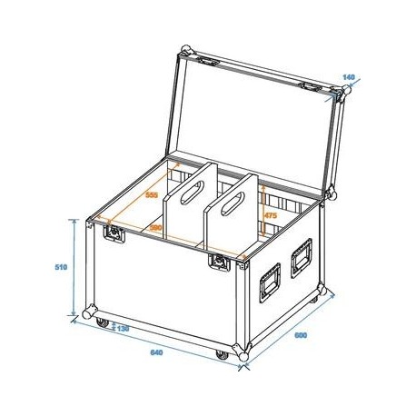 Flightcase universal de 60cm cu roti, Roadinger 30126415
