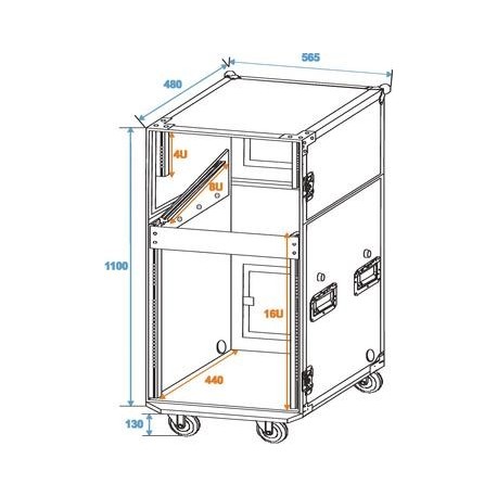 Flightcase special de scena cu pupitru integrat, Roadinger 32000200