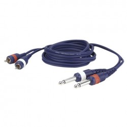 Cablu audio 2 Jack 6.3 mono la 2 RCA tata DAP Audio FL-233-3m