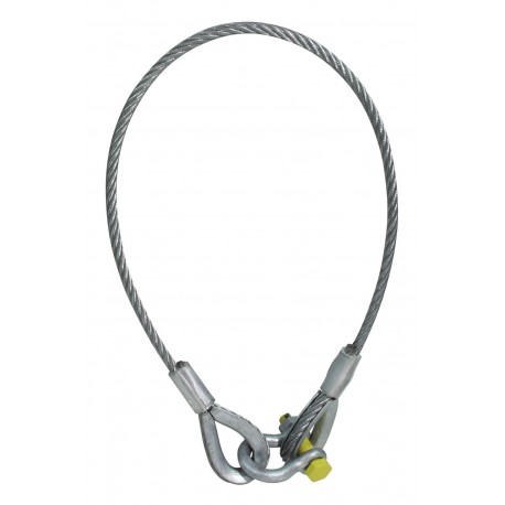 Safety bond , Lifting rope 1000x10mm w. shackle -400kg Eurolite