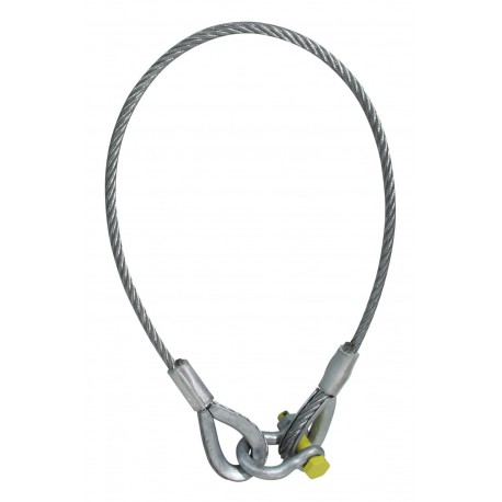 Safety bond , Lifting rope 1500x10mm w. shackle -400kg Eurolite